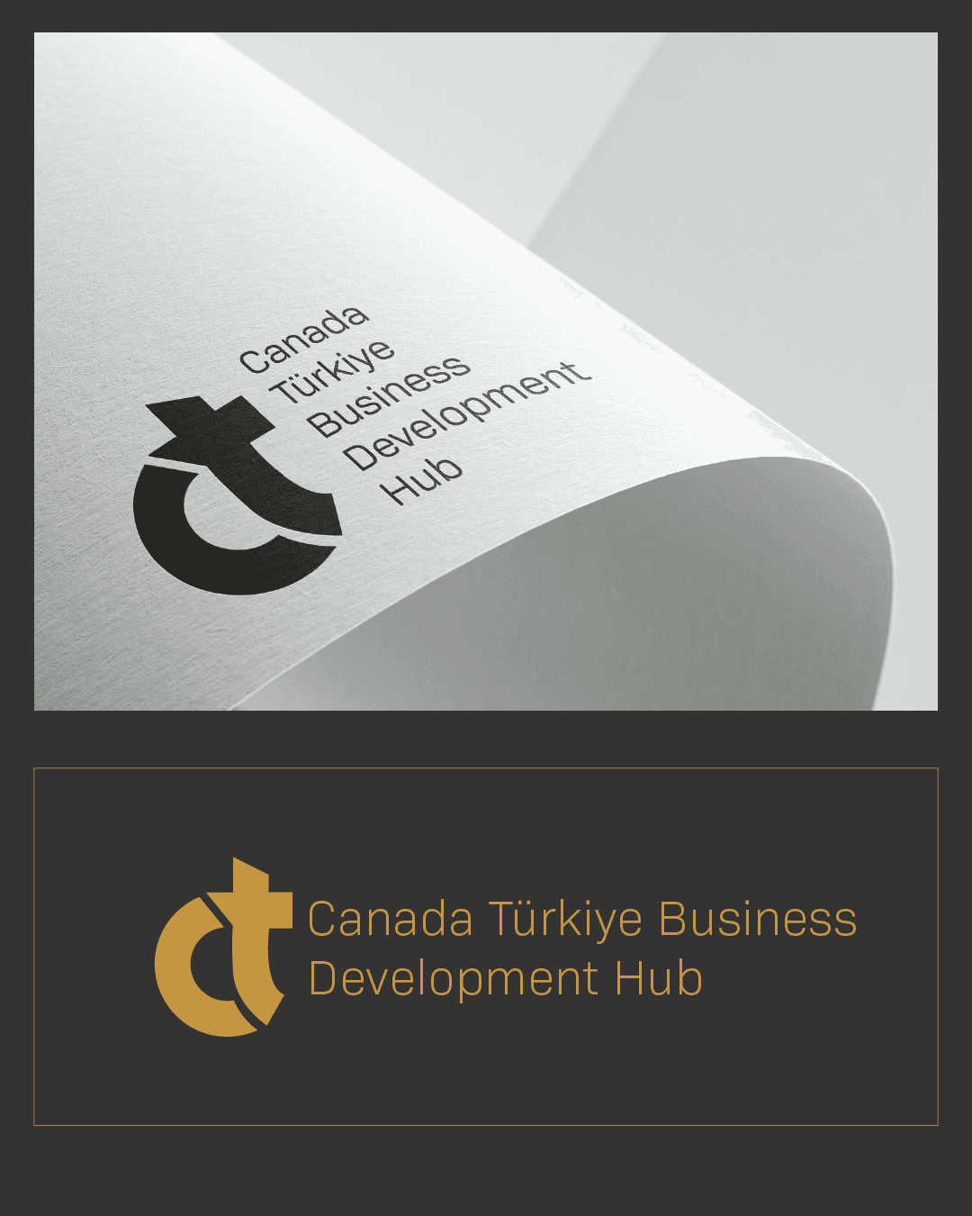 CTBDH stationery — cream paper card and gold horizontal lockup