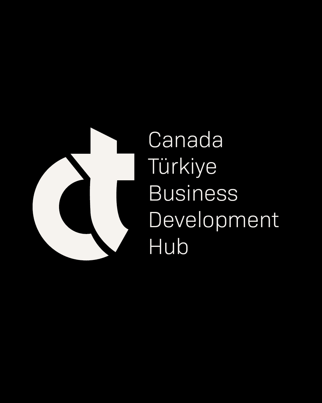 CTBDH monochrome variant — cream mark on black, no brand red