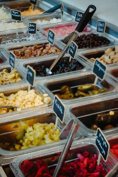 Toppings bar with chalkboard labels