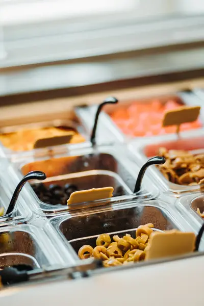 Toppings bar close-up