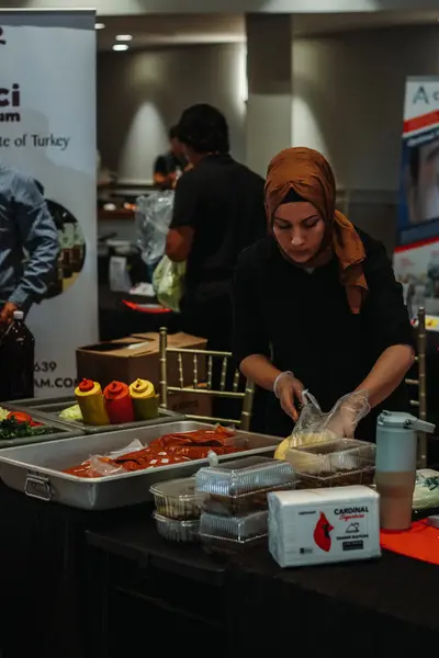 A Turkish food vendor on the fair floor