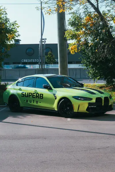 A car showcased by Superb Auto at the fair