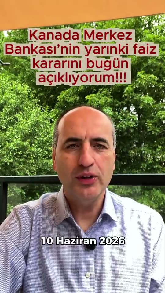 Sedat outdoors discussing the Bank of Canada rate decision in Turkish