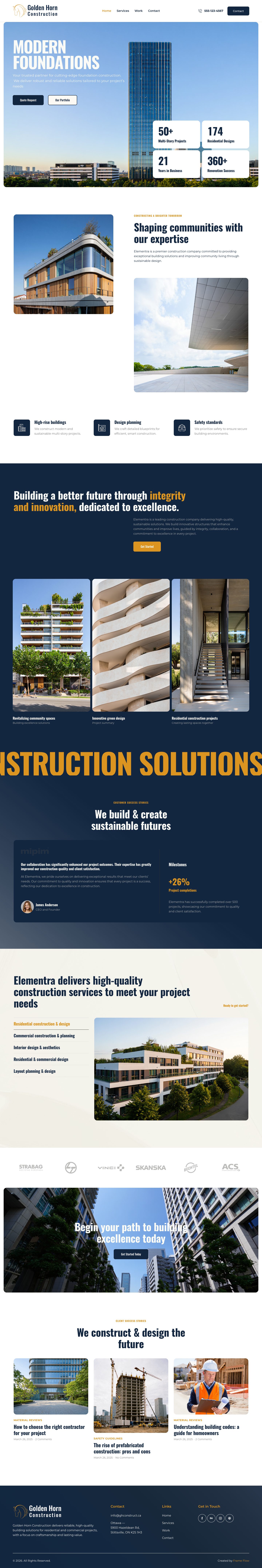 The Home page of ghconstruct.ca, captured full length